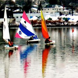 Weather mark flag staring down the approaching skippers